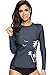 CharmLeaks Women Long Sleeve Rashguard UV Protection Swim Tee Shirts Swimsuit Tops Gray L