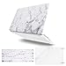 MOSISO Compatible with MacBook Pro 15 inch Case with Retina Display (model: A1398, Older Version, 2015 - end 2012 Release), Plastic Pattern Hard Shell Case&Keyboard Cover&Screen Protector,White Marble