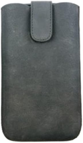 Limited Luxury Cases MO-1901-01 Genuine Leather Pouch with Pull-Out Tab for Motorola Droid RAZR Maxx - 1 Pack - Retail Packaging - Charcoal