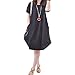 Fedi Apparel Women Cotton Linen Short Sleeve Ruffle Hem Blouse Loose Dress