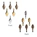 PandaHall Elite 100 Pcs Tibetan Style Alloy Glue on Flat Pad Bails Leaf Shape Pendants Charms Connector Hanger 21x8x6mm for Jewelry Making 3 Colors