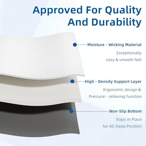 Memory Foam Mattress Topper, 7CM Thickness Mattress Pad Topper Foam with Washable Zipped Cover, Mattress Topper for Back Pain Relief (140X200CM BV8)