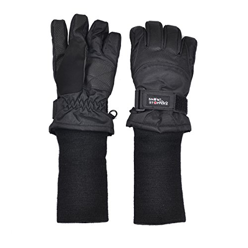 SnowStoppers Waterproof Ski & Snowboard Winter Kids Gloves (XX-Small Ages 3-5, Black)