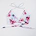 RUUHEE Womens Push up Padded Cross Front Bikini Floral Printing Swimsuit 2 Piece (L(US Size 6-8), Rose Red)