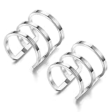 Jstyle Stainless Steel Ear Cuff Earrings for Women Men Piercing Earrings Hoop Lip Ring Non Piercing W
