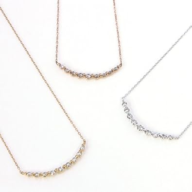 Amazon ダイヤモンド ラインネックレス ペンダント K18wg ホワイト