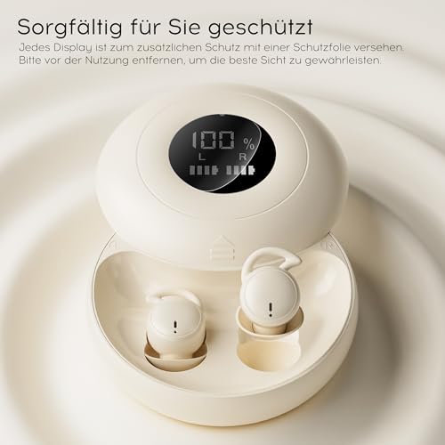 sunvito Sleep Headphones, Bluetooth 6.0, Sleep Headphones, Side Sleepers, Mini Headphones for Sleeping with Noise Cancelling, Soft Liquid Silicone Earphones with Long Battery Life for Sleep, Travel