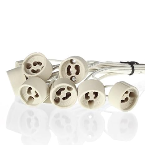 sweet-led - aus Keramik mit Qualitäts - 0,75mm² Silikonkabel - GU10 Fassung (230V) für LED und Halogen - 10 Stück - GU10 Sock