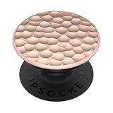 PopSockets PopGrip: Swappable Grip for Phones & Tablets - Hammered Metal Rose Gold