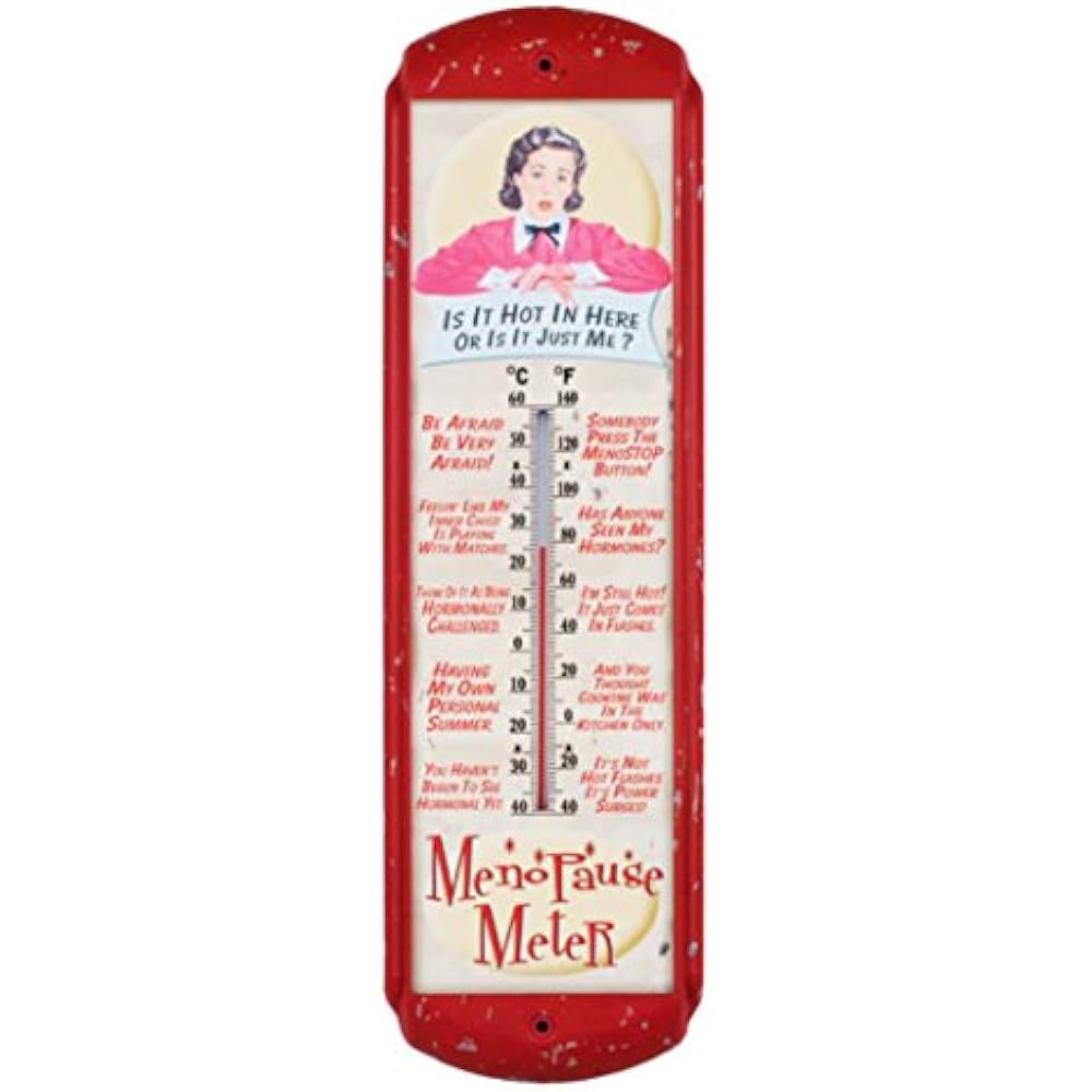 Menopause Categories Meter Metal Tin Thermometer Vintage Rustic Home