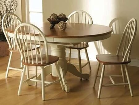Cotswold Painted Pine Round Extending Dining Table And Chairs
