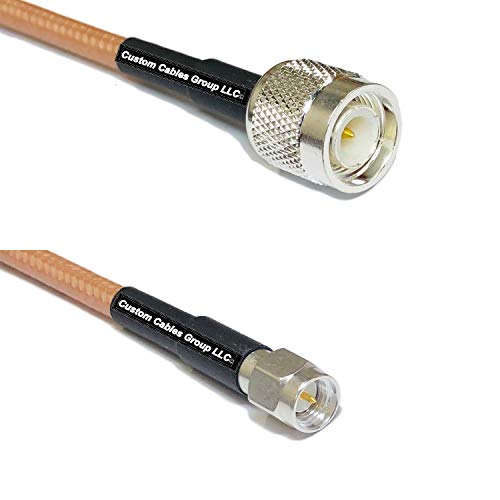 25 feet RG400 Silver Plated TNC Male to SMA Male RF Coaxial Cable