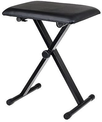 Folding Stools Black Adjustable Piano Keyboard Bench Leather Padded Seat Chair