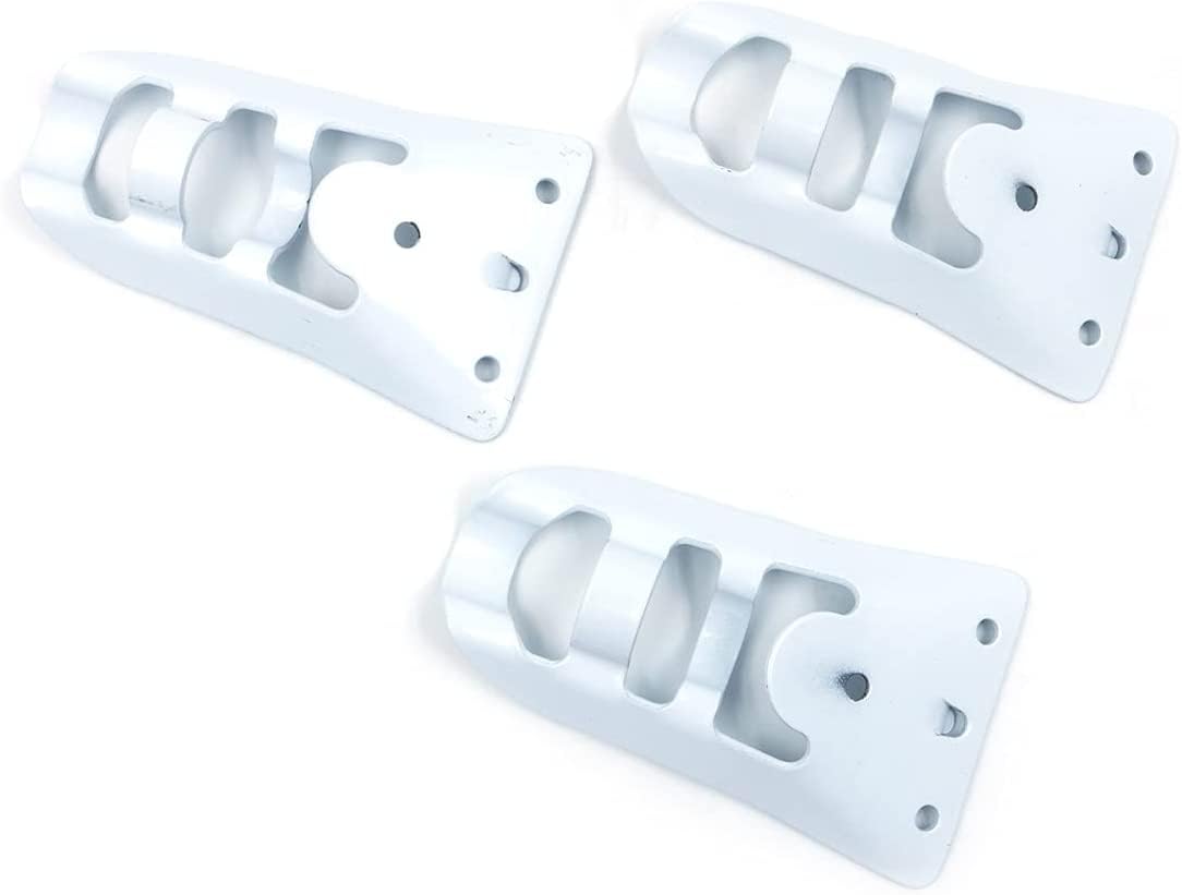 Tiardey 3-Pack Wall Mount Flag Bracket, Adjustable Aluminum Flag Holder, White