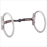 HILASON 5 in Stainless Steel Snaffle Bit Sweet Iron Mouthpiece | Copper wrapped dee rings, sweet iron mouthpiece with natural patina, stainless steel construction, western and English