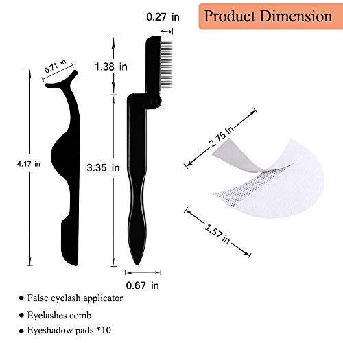 Eyelash Comb Metal Teeth and Folding, False Eyelash Applicator Tool Extension and Pads - Thumbnail 6
