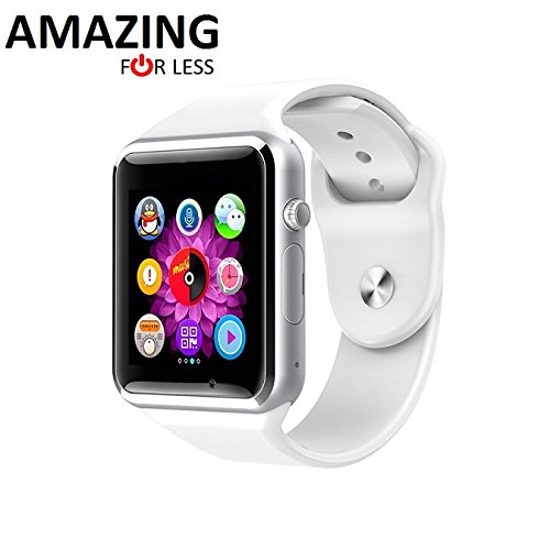 Amazingforless Bluetooth Touch Screen Smart Wrist Watch Phone with Camera - White