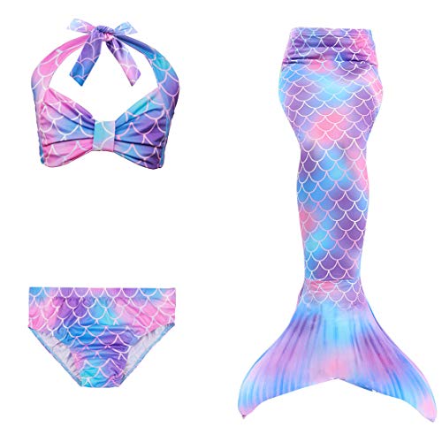 Girl's Mermaid Tail Swimsuit for Swimming Bikini Set Sea-Maid Princess Bathingsuit