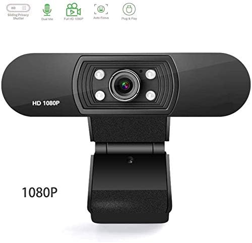 JAOK 1080P HD webcam, USB computer webcam (with microphone), driver-free installation, for teaching and video conferencing