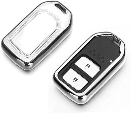 Remote Key Fob case cover for Honda 2 3 4 5 Button Spirior HR-V CRV Crider Accord 9th Jade Odyssey Elysion (SILVER)