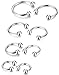 Jstyle 6-10 Pcs a Set 316L Stainless Steel 16G Nose Piercing Septum Lip Nipple Eyebrow Rings Hoop Horseshoe Helix Tragus Cartilage Ear Piercings 6-12mm