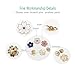 WINZIK Novelty Brooch Pin Set 5pcs Pretty Cherry Blossom Sakura Series Pattern Enamel-liked Lapel Pins Set Badges for Women Girls Clothes Bags Decor