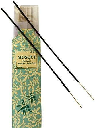 All Natural Mosquito Repellent Incense Sticks with Ayurvedic herbal base, Made with blend of several herbs and Pure natural essential oil, Great aroma! DEET free bug repeller, FAIR TRADE PRODUCT