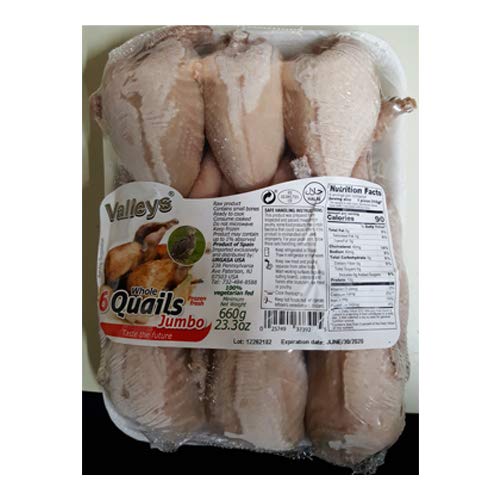 VALLEYS WHOLE QUAILS JUMBO 6PC 23.3 OZ