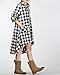 Mordenmiss Women's 2017 New Plaid Long Sleeve Button Down Hi-Low Hem Shirt Dress L-White