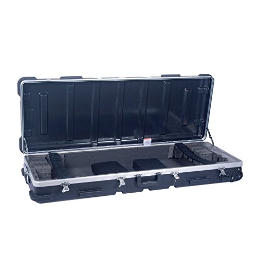 Crossrock 61 Key Keyboard Case Hard Molded with Wheels and TSA Lock