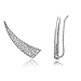 Sterling Silver Cubic Zirconia Horn Crawler Climber Hook Earrings