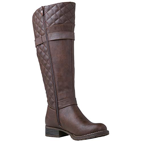 GLOBALWIN-Womens-Quilted-Knee-High-Fashion-Boots