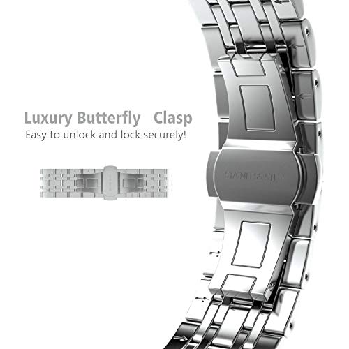 ImmSss Compatible with Apple Watch Bands Series 6 SE 5 4 40mm 44mm / Series 3 2 1 38mm 42mm for Women Men,Gold Stainless Steel Band for iWatch Business Replacement Strap