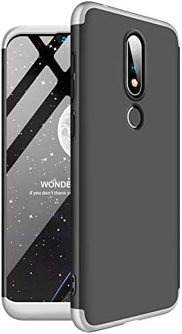 yuehuanyi 360 Degree Full Body Protection 3 in 1 Combination Anti-Scratch PC Ultra-thin Shockproof Case Cover + Screen Protector for Nokia X6 2018/6.1 Plus - Silver Black