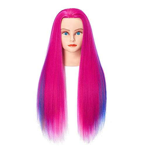 Hairlink 26-28'' Mannequin Head Synthetic Fiber Hair Styling Training Head Dolls for Cosmetology Man - //medicalbooks.filipinodoctors.org