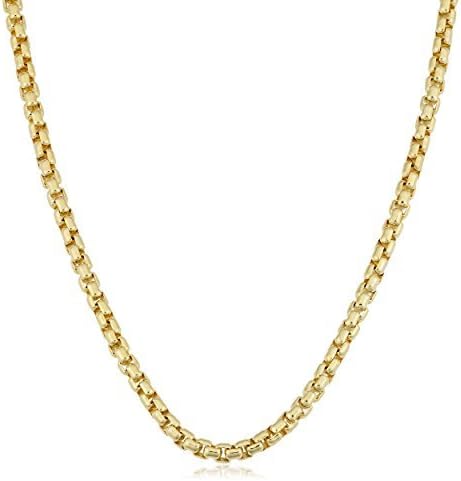 14k REAL Yellow or White SOLID Gold 1.7mm Shiny Round-Box Chain Necklace for Pendants and Charms with Lobster Claw Clasp (for Men, Women or unisex Jewelry) (16" 18" 20" or 24 inch)