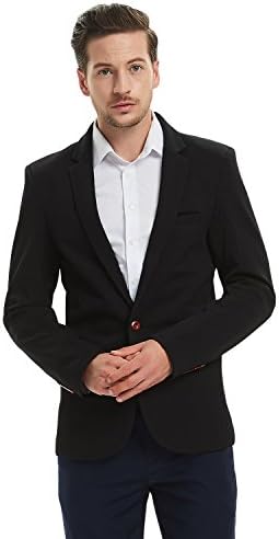 EarlishMen's Sports Jacket Lightweight One Button Slim Fit Solid Casual Blazer