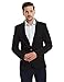 Pishon Men's Slim Fit Suits Casual One Button Flap Pockets Solid Blazer Jacket Business Daily Blazer, Black, Small