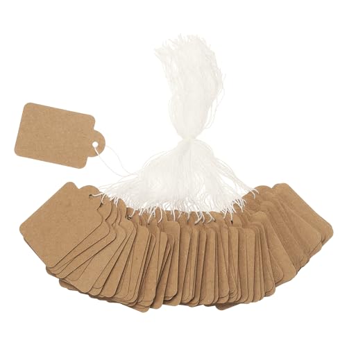 DEFANEX 200pcs Price Tags with String Attached 1.9"x1.2" Light Brown at Amazon