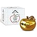Teacher Gifts -Teacher Gifts for Women-Ceramic Gold Apple Teacher Appreciation Gift with Personalized Card or Certificate-Teacher Gifts for Men-Golden Apple Award-Teacher Gifts for Classroom