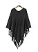 Aausuerty Warm Women Knit Batwing Cape Tassels Poncho Cloak Jacket Coat Outwear Hot Sale Coffee