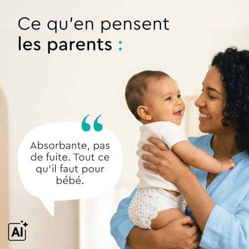 - Couches Bébé Hypoallergéniques, Taille 3 (6+ kg), Box mensuelle (174 pièces), Ultra Douces et Absorbantes, sans Parfum et Lotion pour les peaux sensibles, Testées dermatologiquement