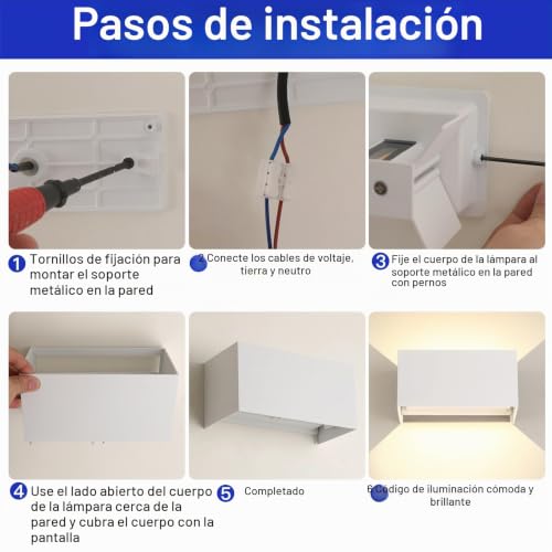 FUPE 25W Indoor/Outdoor Wall Light 3000K Warm White Modern, Adjustable Beam Angle, LED IP65 Waterproof