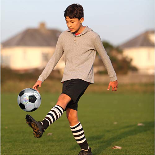 PP PICADOR Youth Kids Soccer Ball, Sparkling Classic Soccer Balls with Pump for Girls Boys Student Children Gift Training School Indoor Size 4 (White 1) - Thumbnail 4