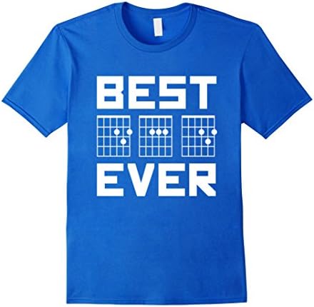 Mens Best Dad Ever Guitar Chords for Musician Father T-Shirt Medium Royal Blue