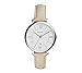 Fossil Women's 36mm Jacqueline Silvertone Watch With Ivory Leather Strap