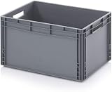 Auer Packaging Euro Stacking Container Box 60x40x32cm 66L Heavy Duty Grey view 7