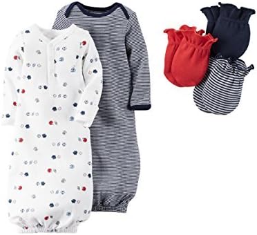 Carter's 2 Pack Sleeper Gowns and 3 Pack Mittens