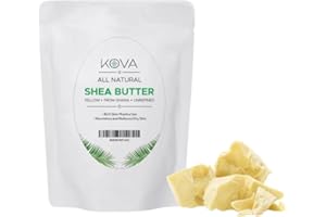 Kovafood Organic Raw Unrefined African Shea Butter- 100% Pure Natural, 1Lb- Yellow