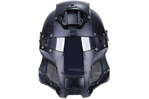 N/W Cosplay Airsoft Paintball Full face Protective Helmet, Tactical Riding Sorta-Kinda Mandalorian/Boba Fett/Galac-Tac Style Helmet with PC Lens and Replaceable Lens